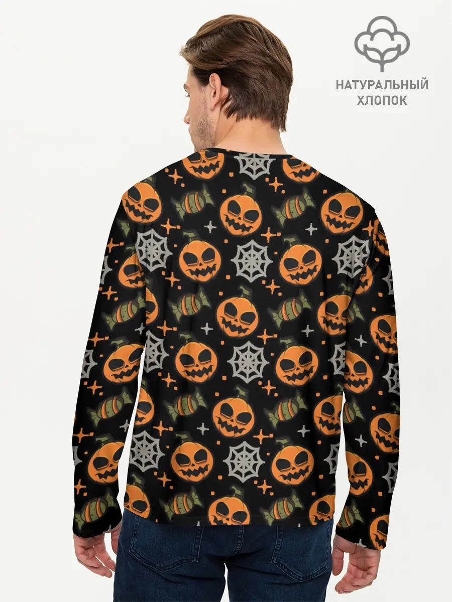 Мужской лонгслив базовый / Patern Halloween 26 (P007_P004ooo3014591, P004ooo3014591)