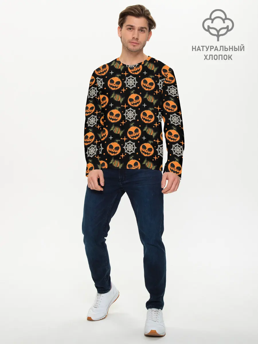Мужской лонгслив базовый / Patern Halloween 26 (P007_P004ooo3014591, P004ooo3014591)