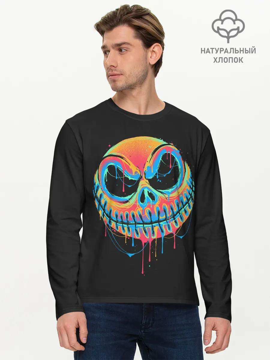 Мужской лонгслив базовый / Jack Skellington. Paints (P007_P004ooo3014673, P004ooo3014673)