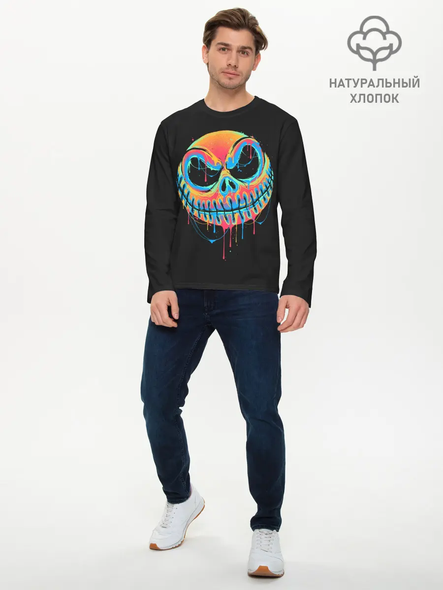 Мужской лонгслив базовый / Jack Skellington. Paints (P007_P004ooo3014673, P004ooo3014673)