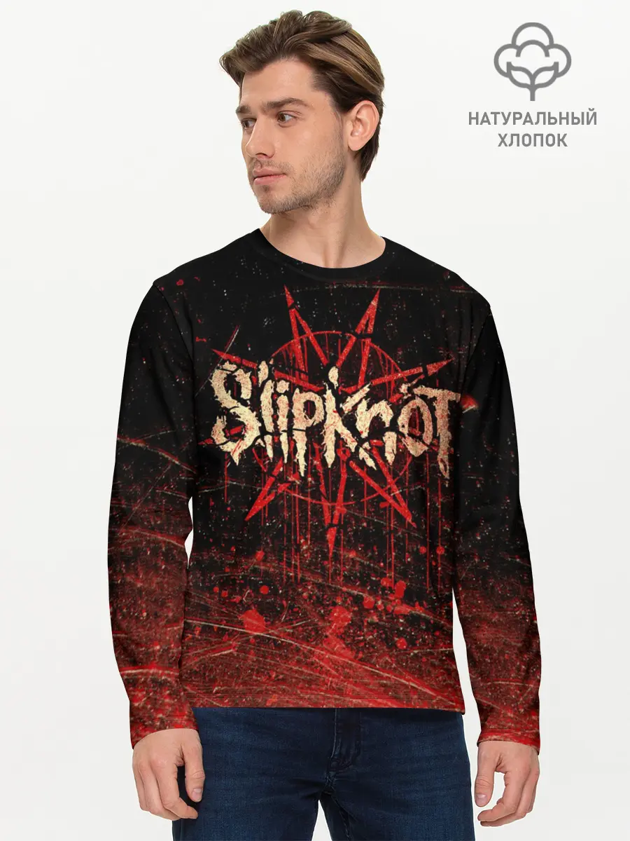 Мужской лонгслив базовый / Слипкнот Гранж | Slipknot Grunge (P007_P004ooo3014677, P004ooo3014677)