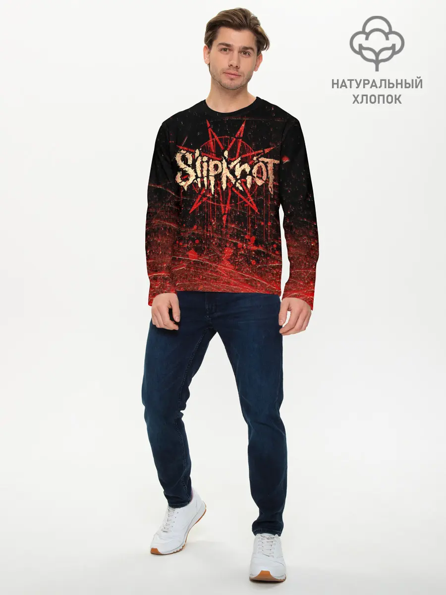 Мужской лонгслив базовый / Слипкнот Гранж | Slipknot Grunge (P007_P004ooo3014677, P004ooo3014677)