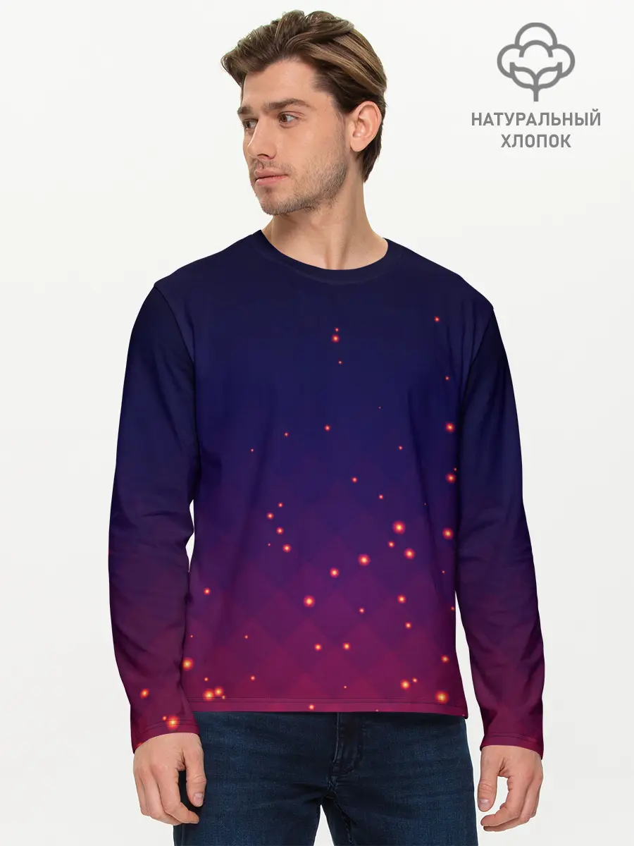 Мужской лонгслив базовый / Gradient background (P007_P004ooo3015157, P004ooo3015157)