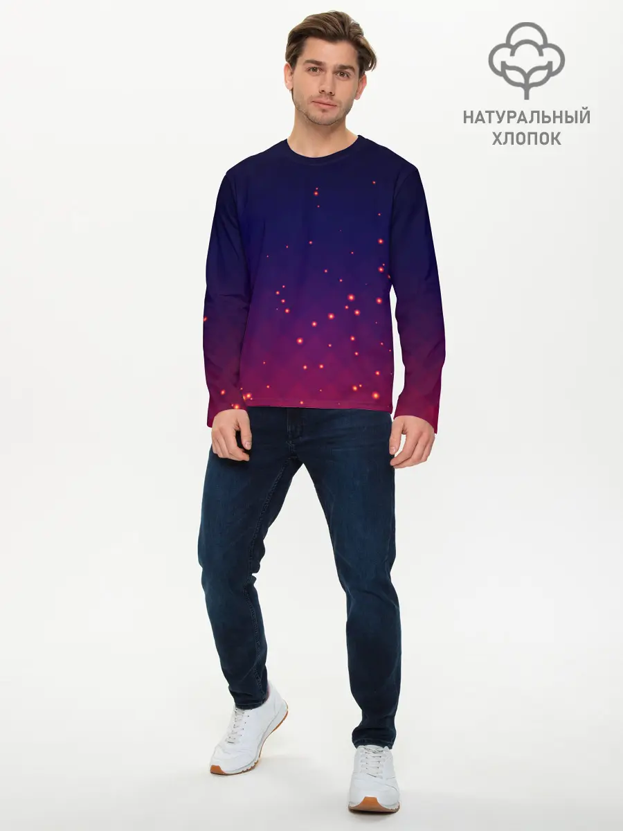 Мужской лонгслив базовый / Gradient background (P007_P004ooo3015157, P004ooo3015157)