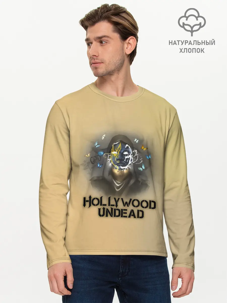 Мужской лонгслив базовый / Johnny 3 Tears Hollywood Undead (P007_P004ooo3014909, P004ooo3014909)