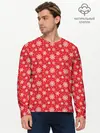 Мужской лонгслив базовый / Снежинки (P007_P004ooo3015505, P004ooo3015505)