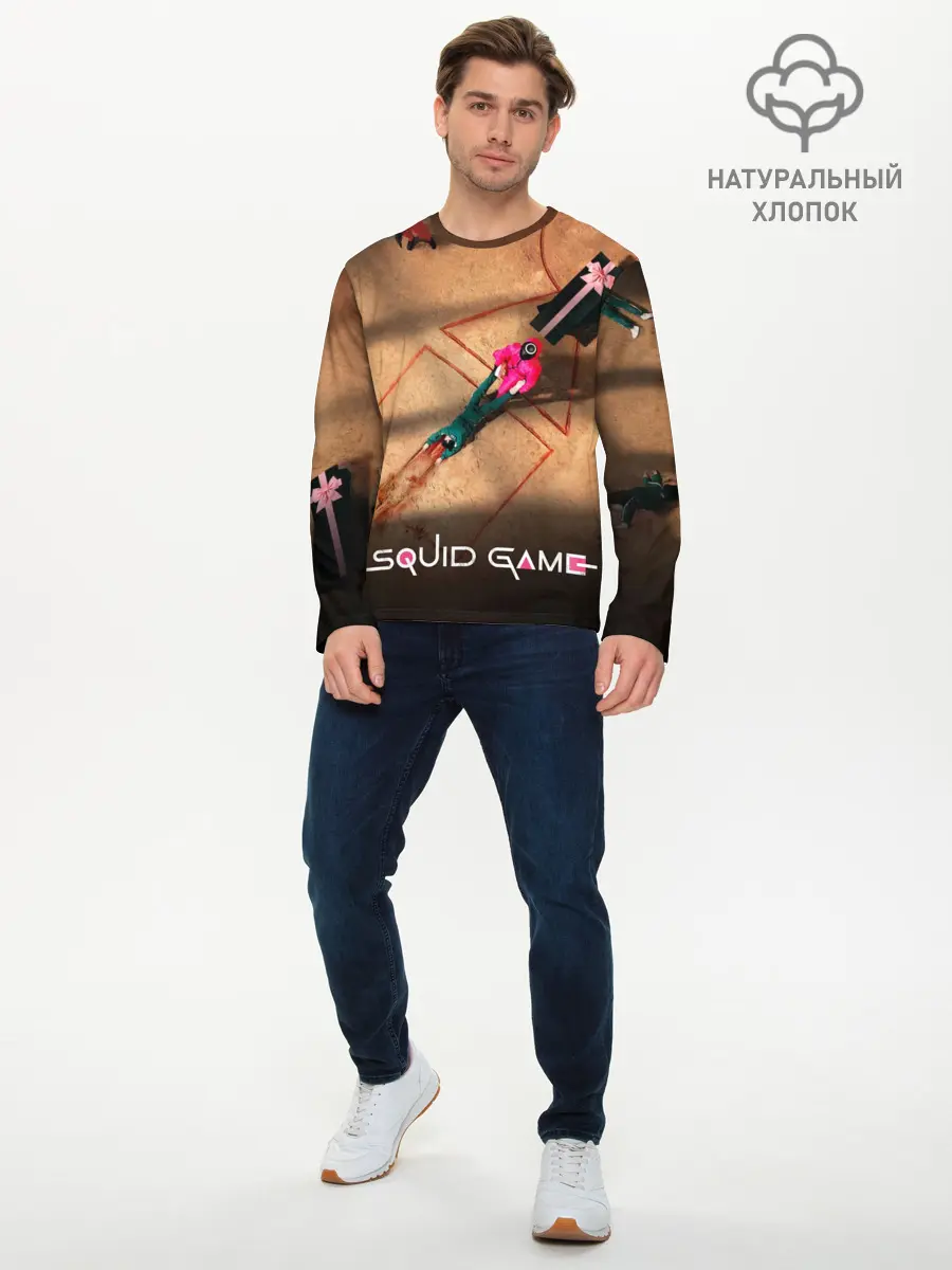 Мужской лонгслив базовый / Игра в Кальмара Обложка (P007_P004ooo3015509, P004ooo3015509)