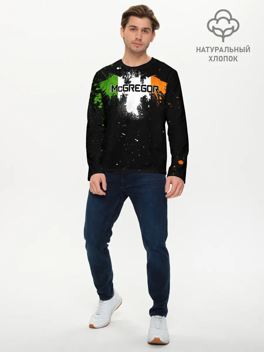 Мужской лонгслив базовый / Ирландский орел Конор МакГрегор (P007_P004ooo3017093, P004ooo3017093)