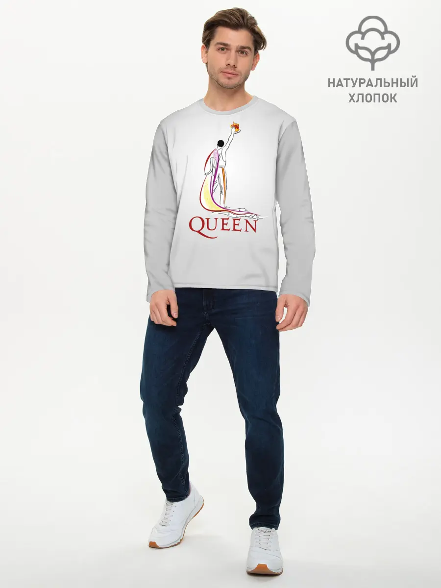 Мужской лонгслив базовый / Фредди Меркьюри - Queen (P007_P004ooo3017215, P004ooo3017215)