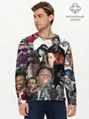 Мужской лонгслив базовый / Рэп-Коллаж (P007_P004ooo3017619, P004ooo3017619)