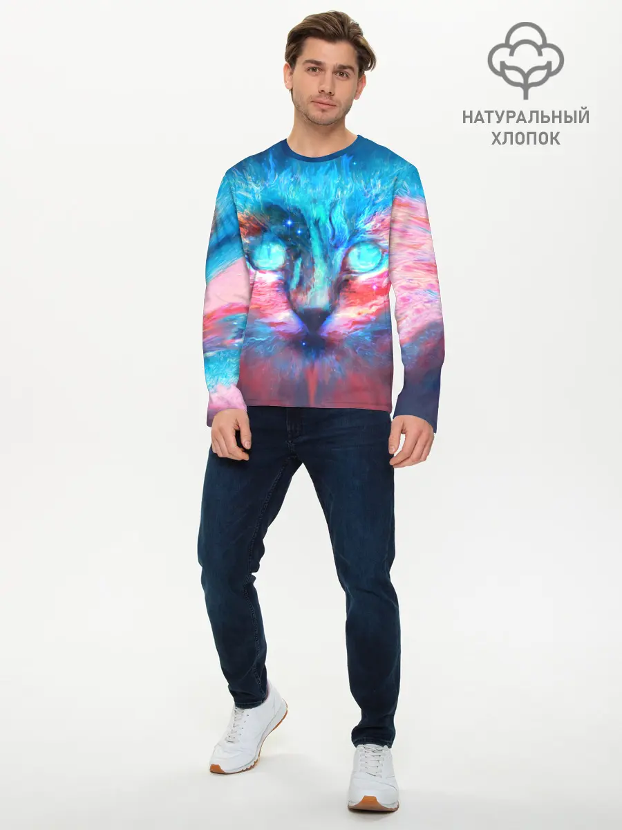 Мужской лонгслив базовый / ВСЕЛЕНСКИЙ КОТ (P007_P004ooo3018203, P004ooo3018203)