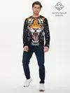 Мужской лонгслив базовый / Амурский тигр в ночи (P007_P004ooo3018287, P004ooo3018287)