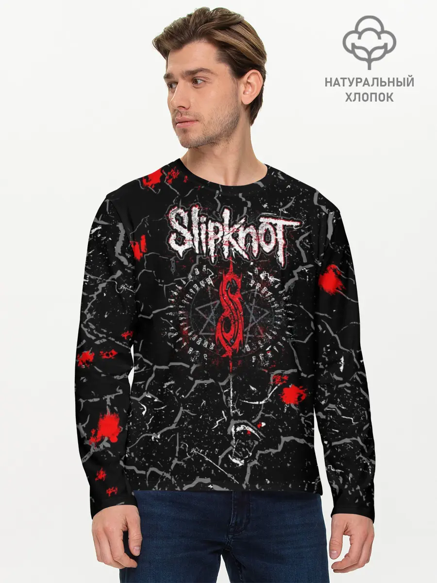 Мужской лонгслив базовый / Slipknot Rock | Слипкнот Музыка Рок Гранж (P007_P004ooo3018483, P004ooo3018483)