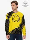 Мужской лонгслив базовый / Nirvana Smile | Нирвана Рваный Паттерн (P007_P004ooo3018443, P004ooo3018443)