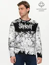 Мужской лонгслив базовый / Надпись Слипкнот Рок Группа ЧБ | Slipknot (P007_P004ooo3018931, P004ooo3018931)