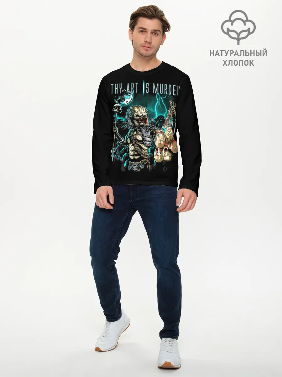 Мужской лонгслив базовый / Thy Art Is Murder - Human Target (P007_P004ooo3018767, P004ooo3018767)