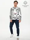 Мужской лонгслив базовый / Белый снежный тигр (P007_P004ooo3018817, P004ooo3018817)