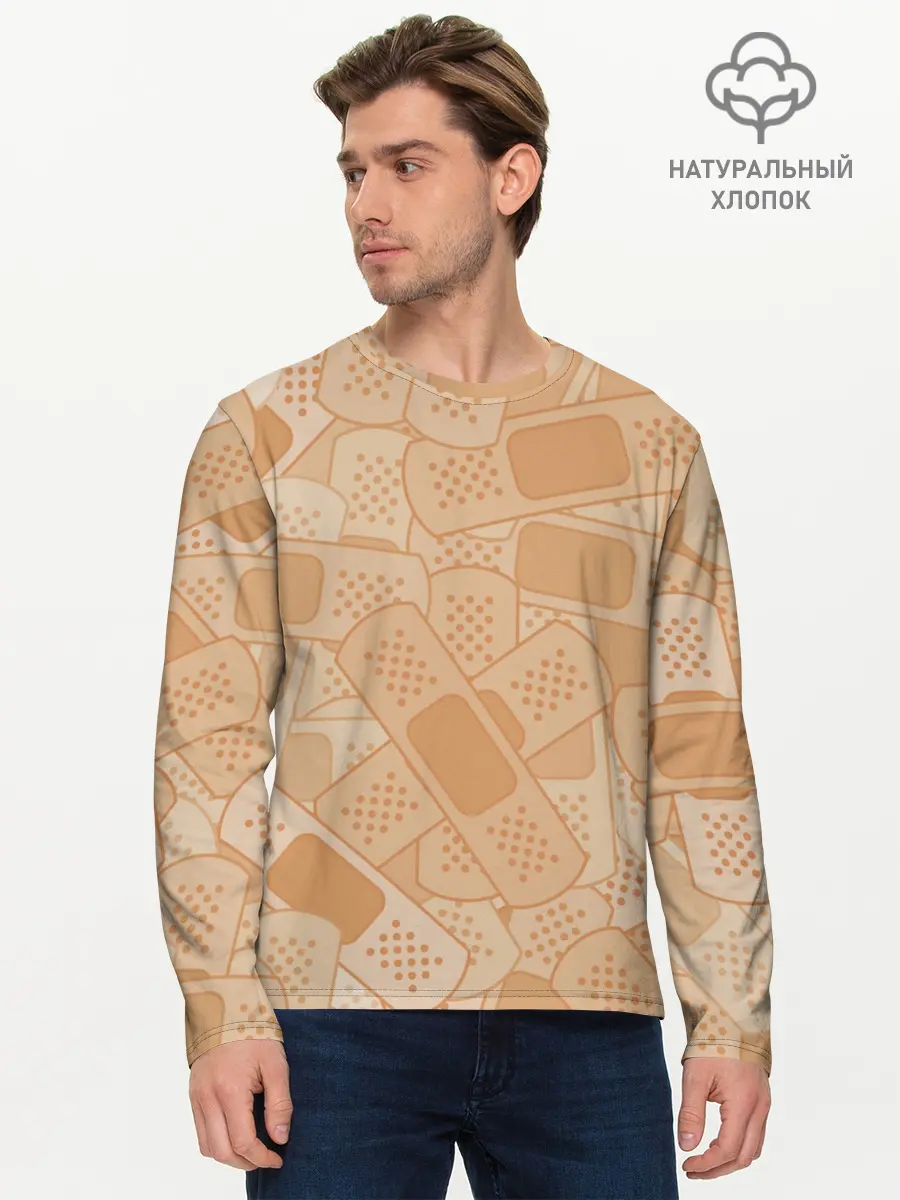 Мужской лонгслив базовый / Просто пластыри (P007_P004ooo3019003, P004ooo3019003)