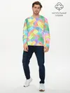 Мужской лонгслив базовый / Цветные пластыри (P007_P004ooo3019007, P004ooo3019007)