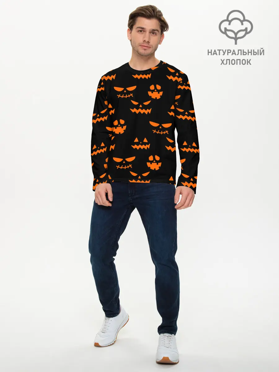 Мужской лонгслив базовый / SMILE HALLOWEEN (P007_P004ooo3018731, P004ooo3018731)