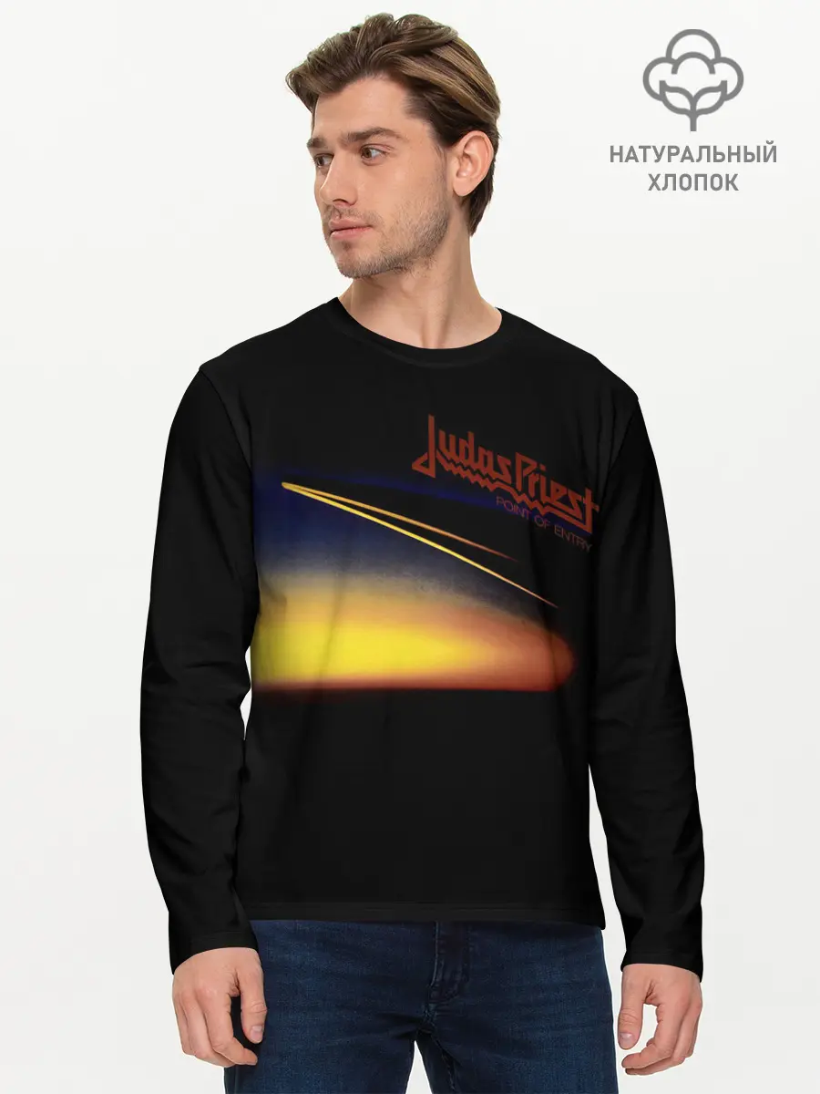 Мужской лонгслив базовый / Point of Entry - Judas Priest (P007_P004ooo3019189, P004ooo3019189)