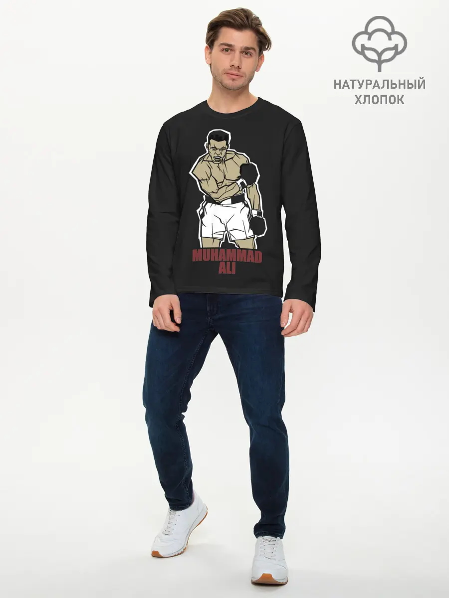 Мужской лонгслив базовый / Мухаммед арт (P007_P004ooo3019067, P004ooo3019067)