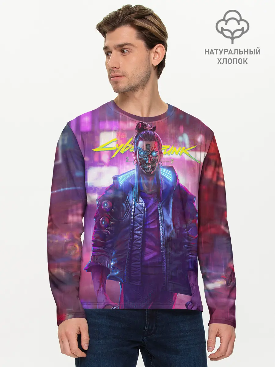 Мужской лонгслив базовый / CYBERPUNK 2077 SAMURAI, ХАОС (P007_P004ooo3019135, P004ooo3019135)