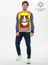 Мужской лонгслив базовый / Радужный кот Луиса Уэйна (P007_P004ooo3020163, P004ooo3020163)