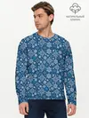 Мужской лонгслив базовый / Снежные Узоры на Новый Год (P007_P004ooo3020257, P004ooo3020257)