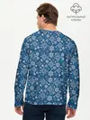Мужской лонгслив базовый / Снежные Узоры на Новый Год (P007_P004ooo3020257, P004ooo3020257)