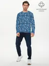 Мужской лонгслив базовый / Снежные Узоры на Новый Год (P007_P004ooo3020257, P004ooo3020257)