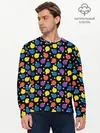 Мужской лонгслив базовый / Новогодние Лампочки (P007_P004ooo3020265, P004ooo3020265)