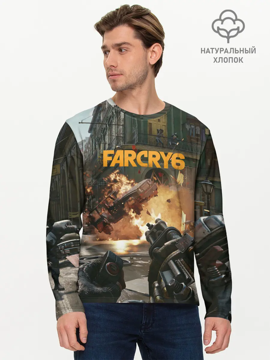 Мужской лонгслив базовый / Far Cry 6 gameplay art (P007_P004ooo3021355, P004ooo3021355)