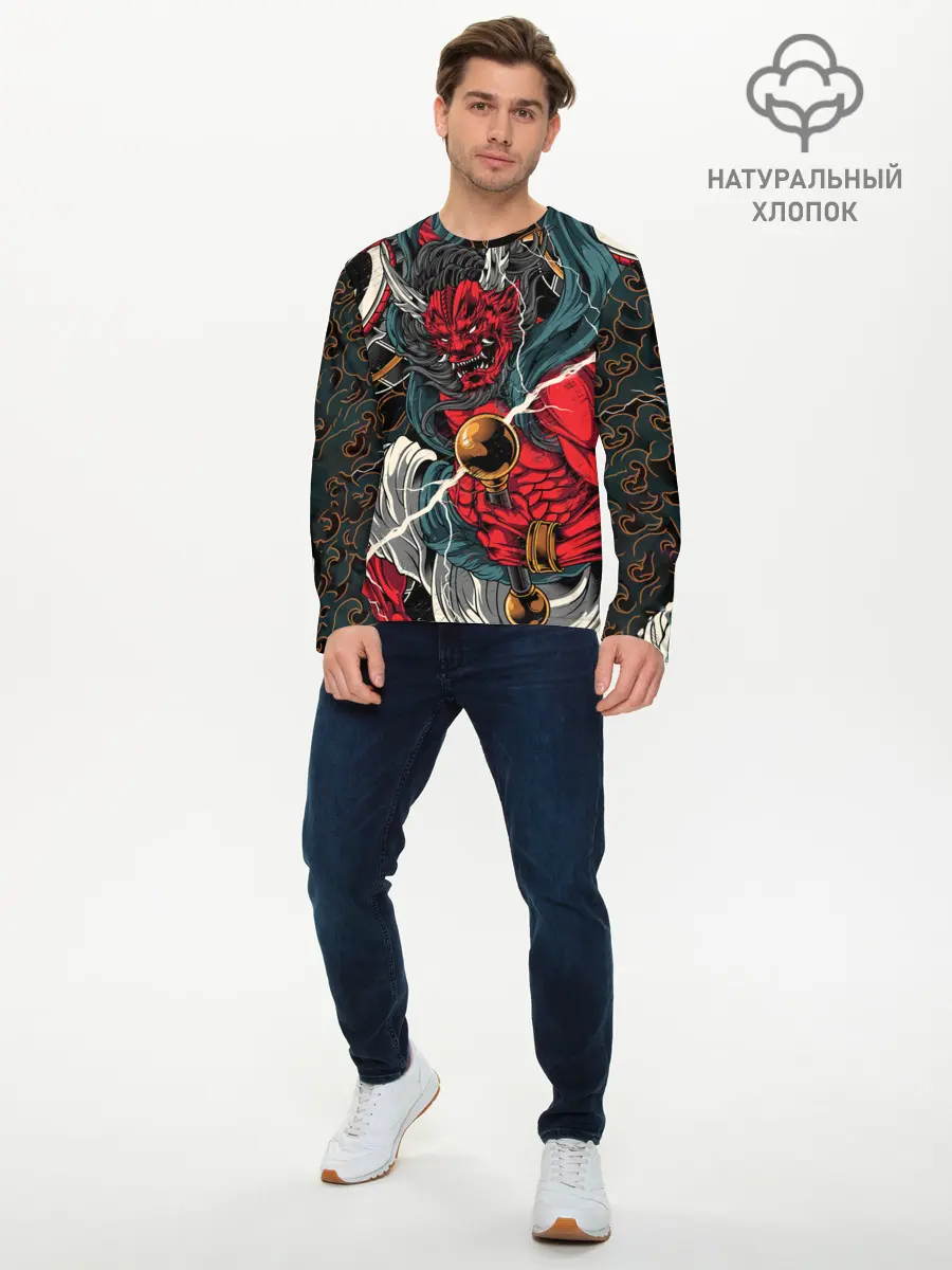 Мужской лонгслив базовый / БОГ ГРОМА РАЙДЗИН (P007_P004ooo3021119, P004ooo3021119)