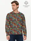 Мужской лонгслив базовый / Новогодняя Праздничная Символика (P007_P004ooo3021133, P004ooo3021133)