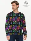 Мужской лонгслив базовый / Снежинки в разных цветах (P007_P004ooo3021147, P004ooo3021147)