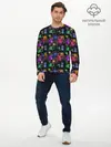 Мужской лонгслив базовый / Снежинки в разных цветах (P007_P004ooo3021147, P004ooo3021147)