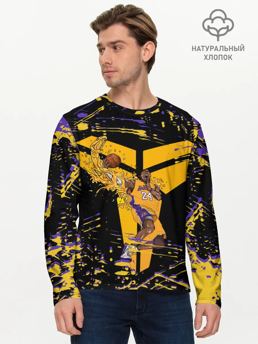 Мужской лонгслив базовый / Los angeles lakers NBA (P007_P004ooo3021579, P004ooo3021579)