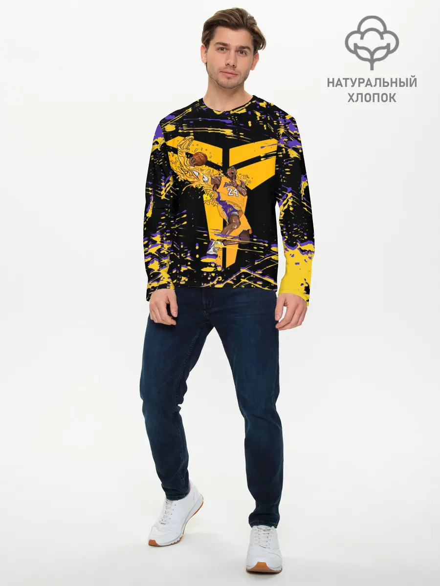 Мужской лонгслив базовый / Los angeles lakers NBA (P007_P004ooo3021579, P004ooo3021579)