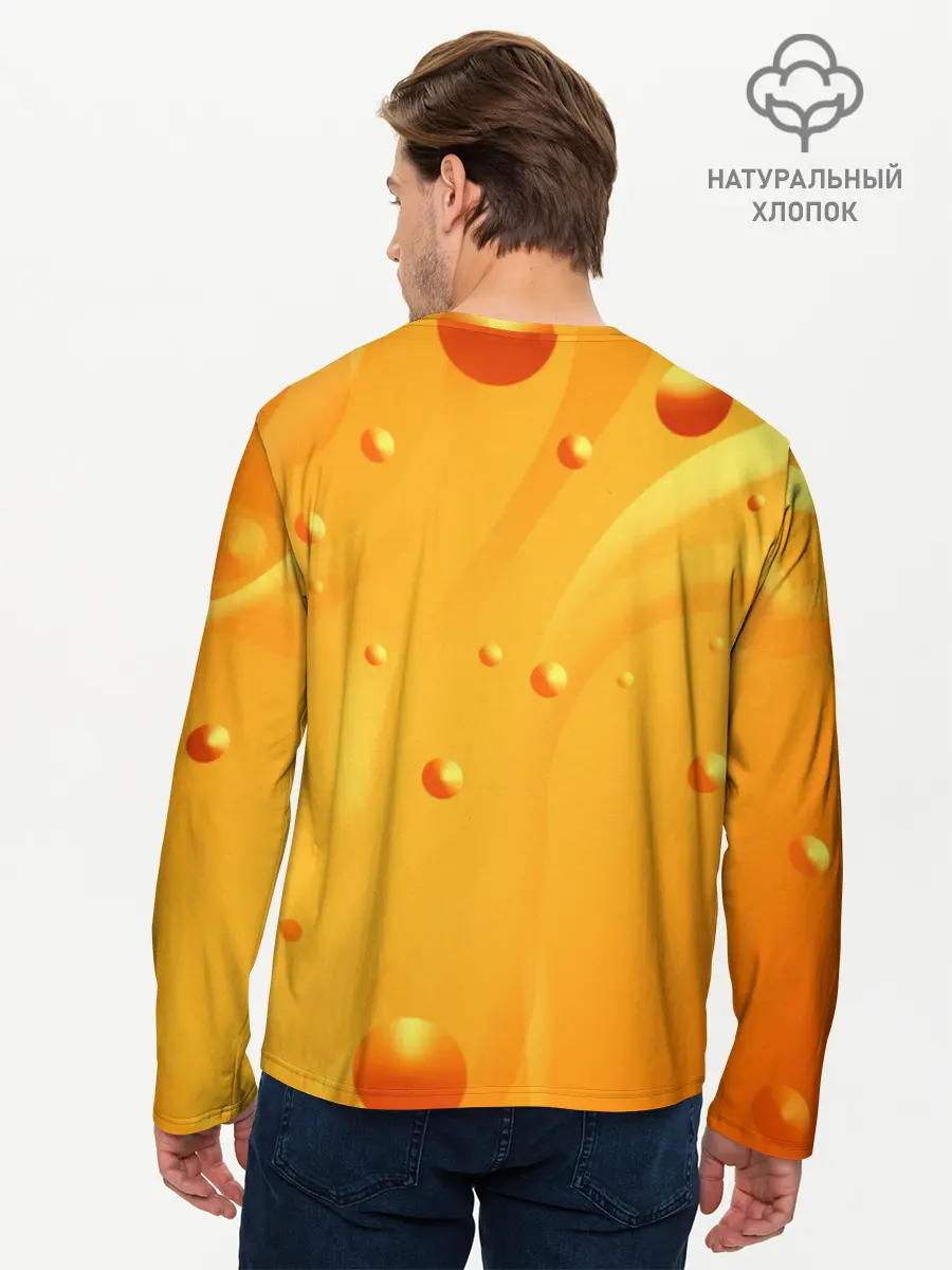 Мужской лонгслив базовый / Медовая волна | Honey wave (P007_P004ooo3022467, P004ooo3022467)
