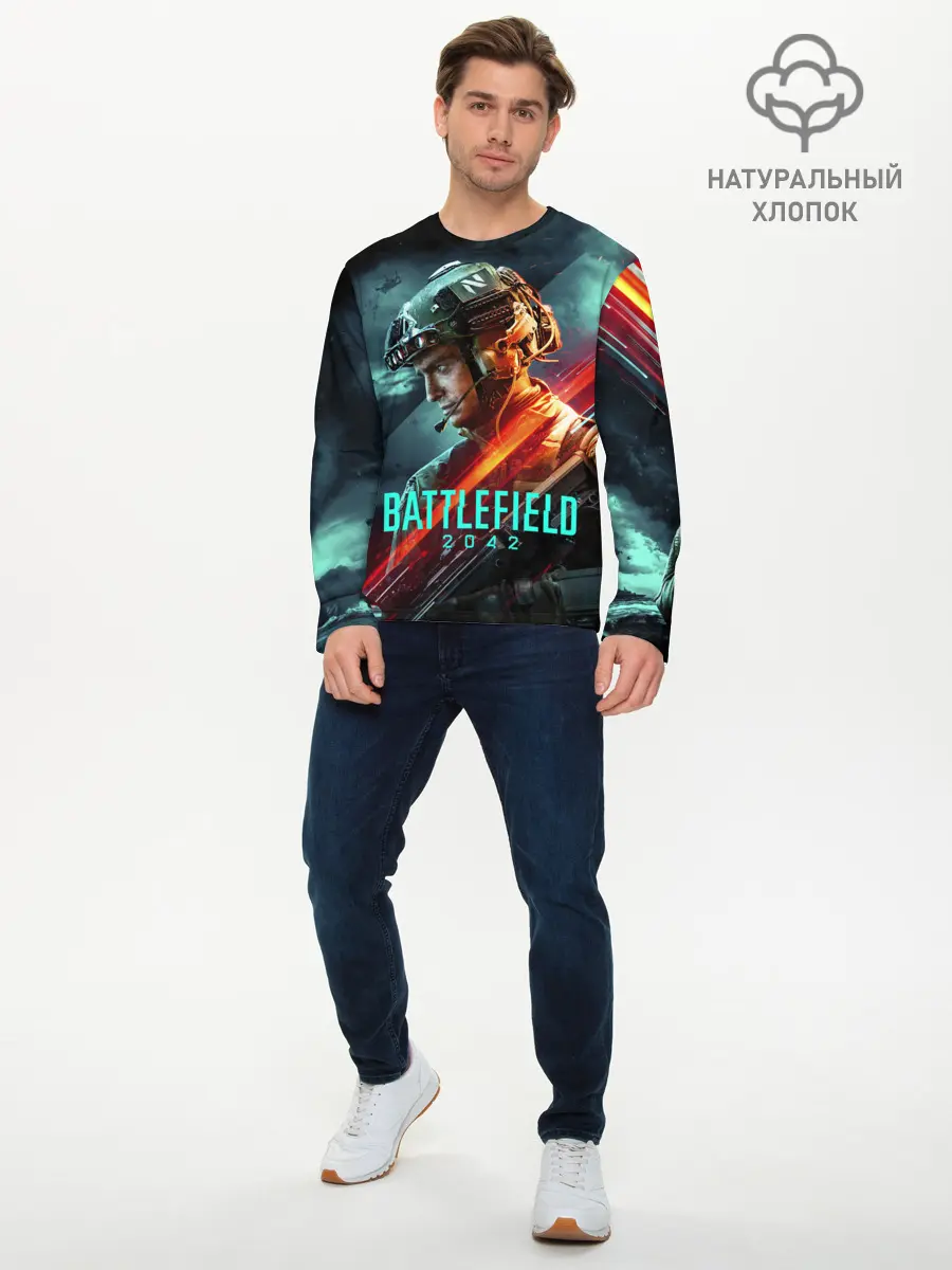 Мужской лонгслив базовый / Battlefield 2042 game art (P007_P004ooo3022783, P004ooo3022783)