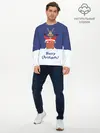 Мужской лонгслив базовый / Санта в трубе с Оленем (P007_P004ooo3023177, P004ooo3023177)