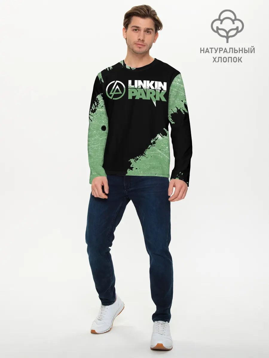 Мужской лонгслив базовый / Линкин Парк в стиле Гранж | Linkin Park (P007_P004ooo3023367, P004ooo3023367)