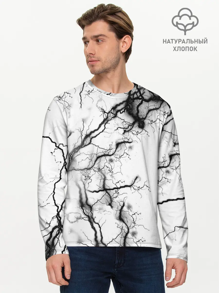 Мужской лонгслив базовый / нейронные связи (P007_P004ooo3023871, P004ooo3023871)
