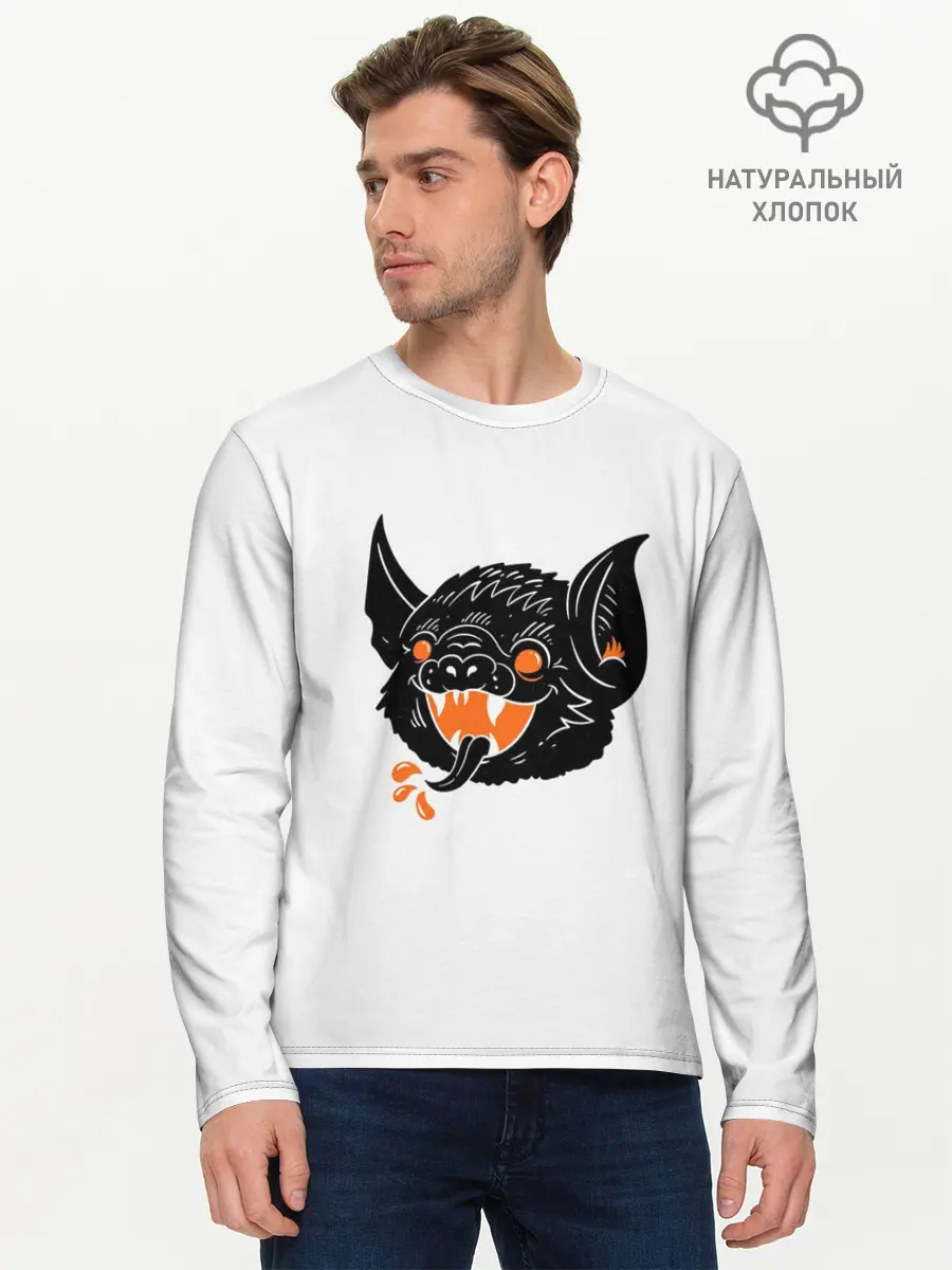 Мужской лонгслив базовый / Черная Летучая Мышь (P007_P004ooo3023947, P004ooo3023947)