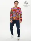 Мужской лонгслив базовый / Скетч большого города (P007_P004ooo3023653, P004ooo3023653)