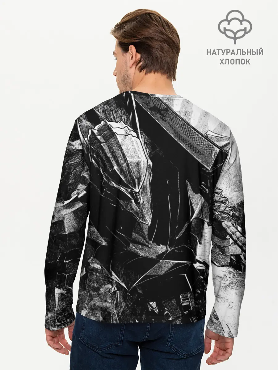 Мужской лонгслив базовый / BERSERK Ч/Б | БЕРСЕРК (P007_P004ooo3024845, P004ooo3024845)