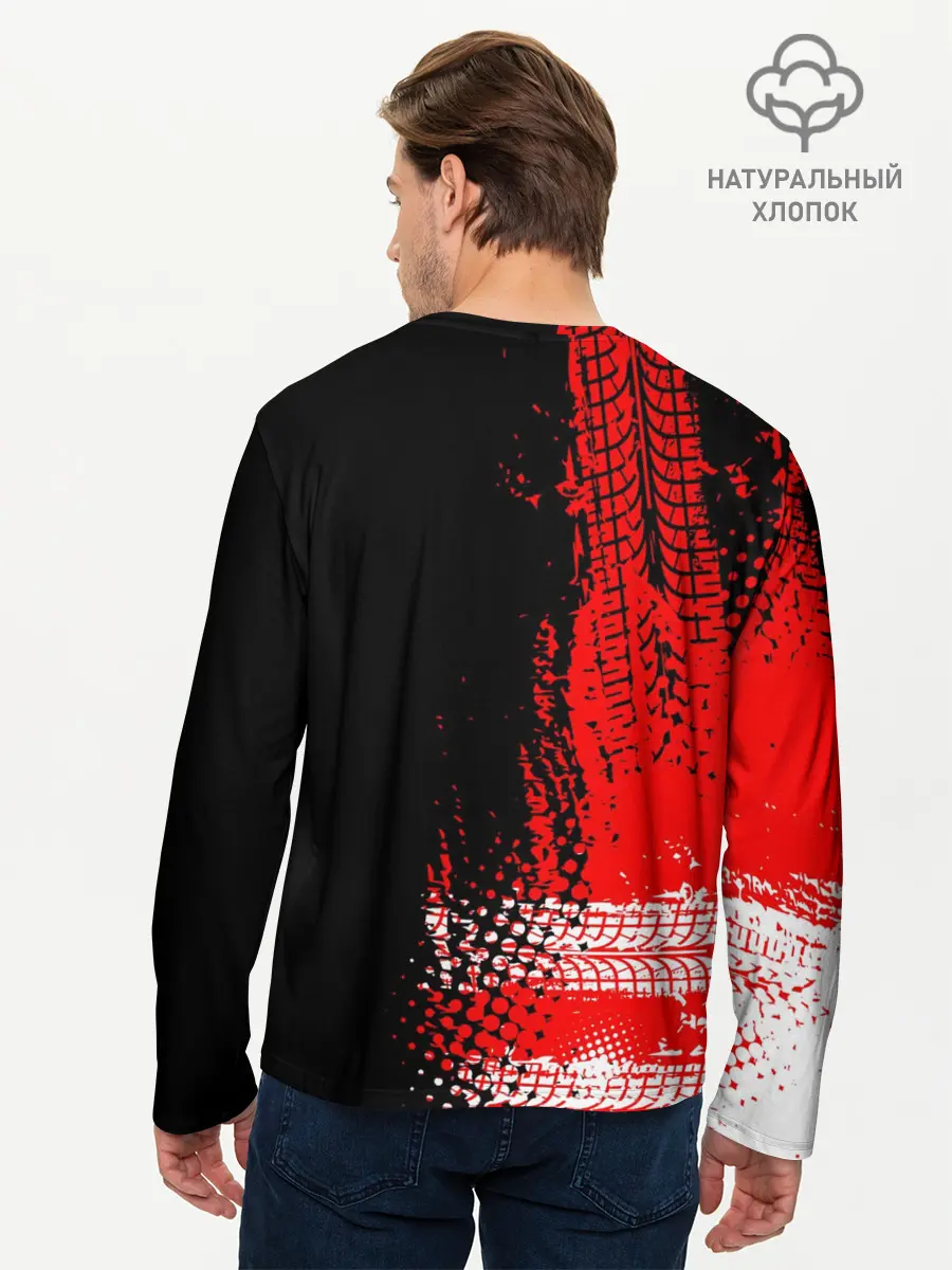 Мужской лонгслив базовый / Тойота Тундра следы шин (P007_P004ooo3025083, P004ooo3025083)