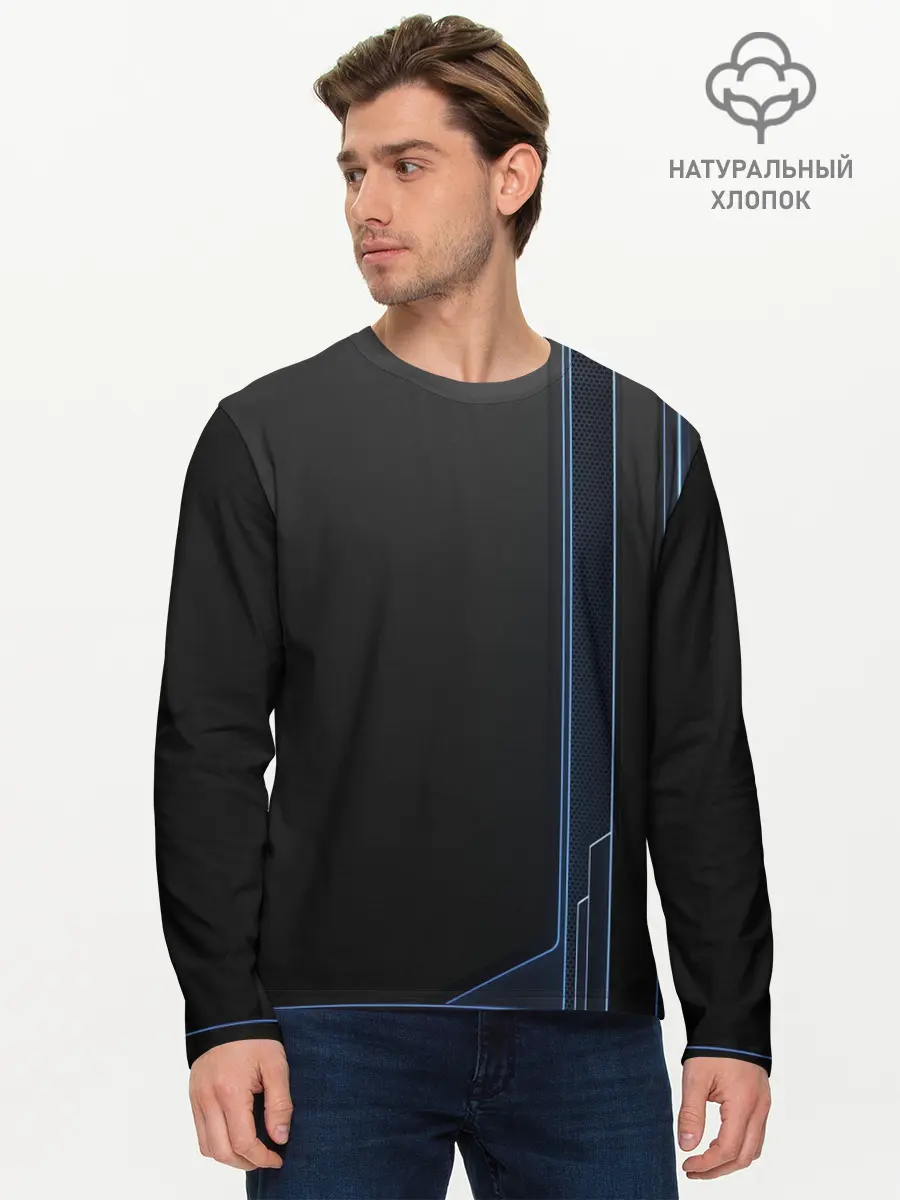Мужской лонгслив базовый / сдвиг (P007_P004ooo3025203, P004ooo3025203)