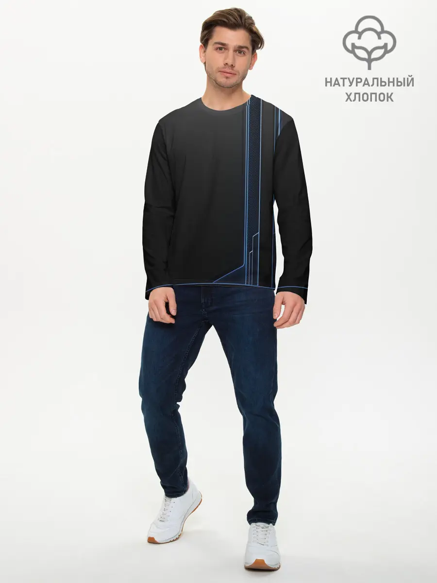 Мужской лонгслив базовый / сдвиг (P007_P004ooo3025203, P004ooo3025203)